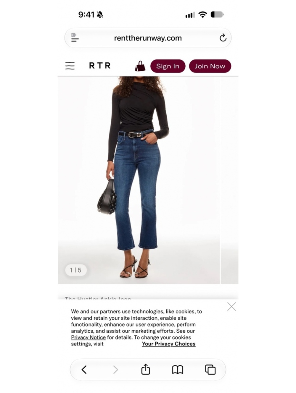 Mother Hustler Ankle fray stretch in teaming up dark denim raw hem 29